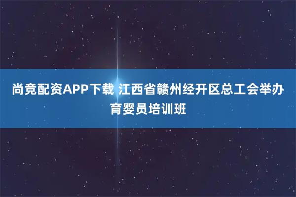 尚竞配资APP下载 江西省赣州经开区总工会举办育婴员培训班